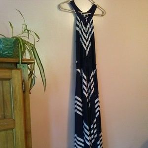 Flattering cinch waisted maxi dress